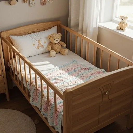 Bild von einem Babybett